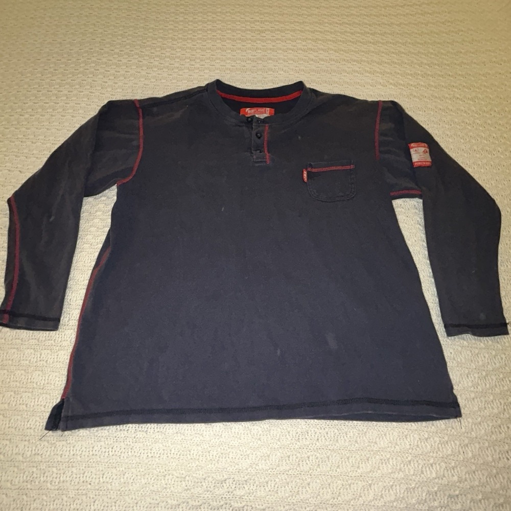 Portwest‎ FR Bizflame Men's XXL Long Sleeve Navy Knit HRC 2 F1959 Fire Resistant